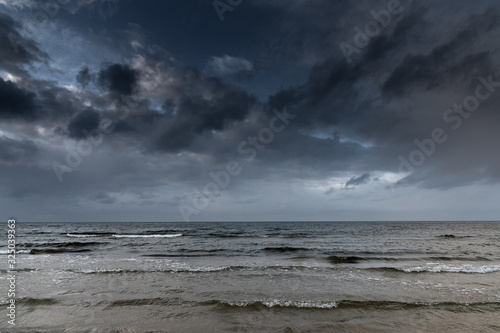 Gulf of Riga, Baltic sea in gray february day.
