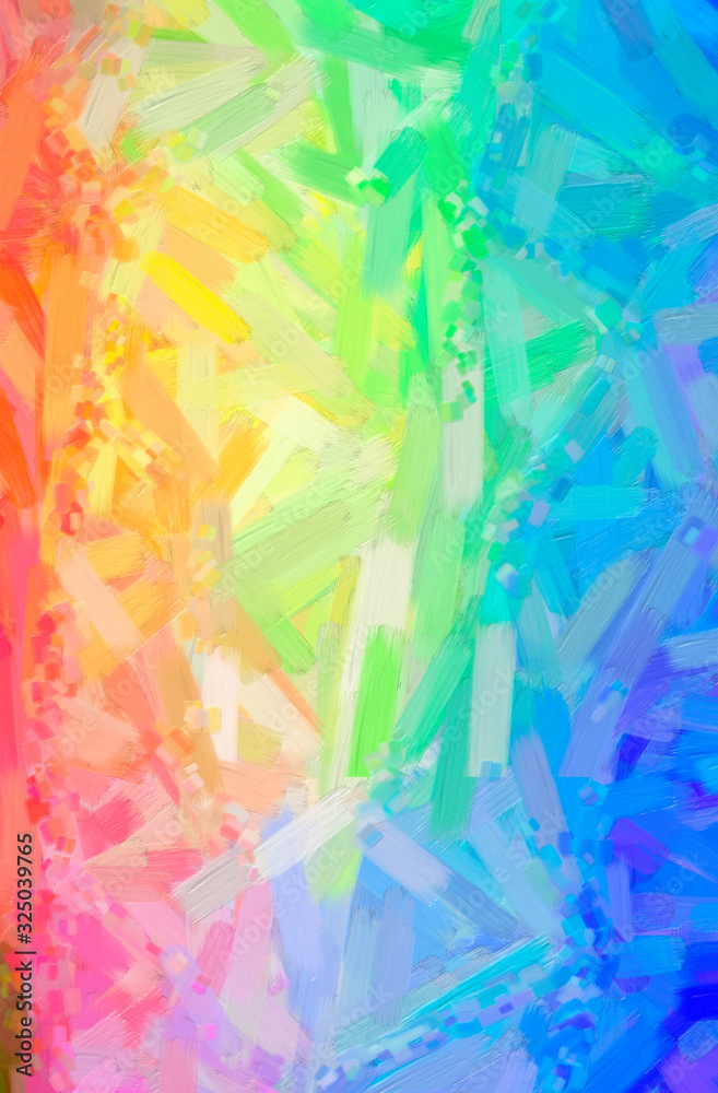 Abstract illustration of blue, green, yellow Oil Paint with big brush background Abstract illustration of blue, green, yellow Oil Paint with big brush background