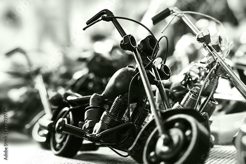 Toy bikes in row