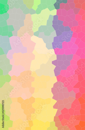 Abstract illustration of green, orange, pink, purple, red, yellow Little Hexagon background