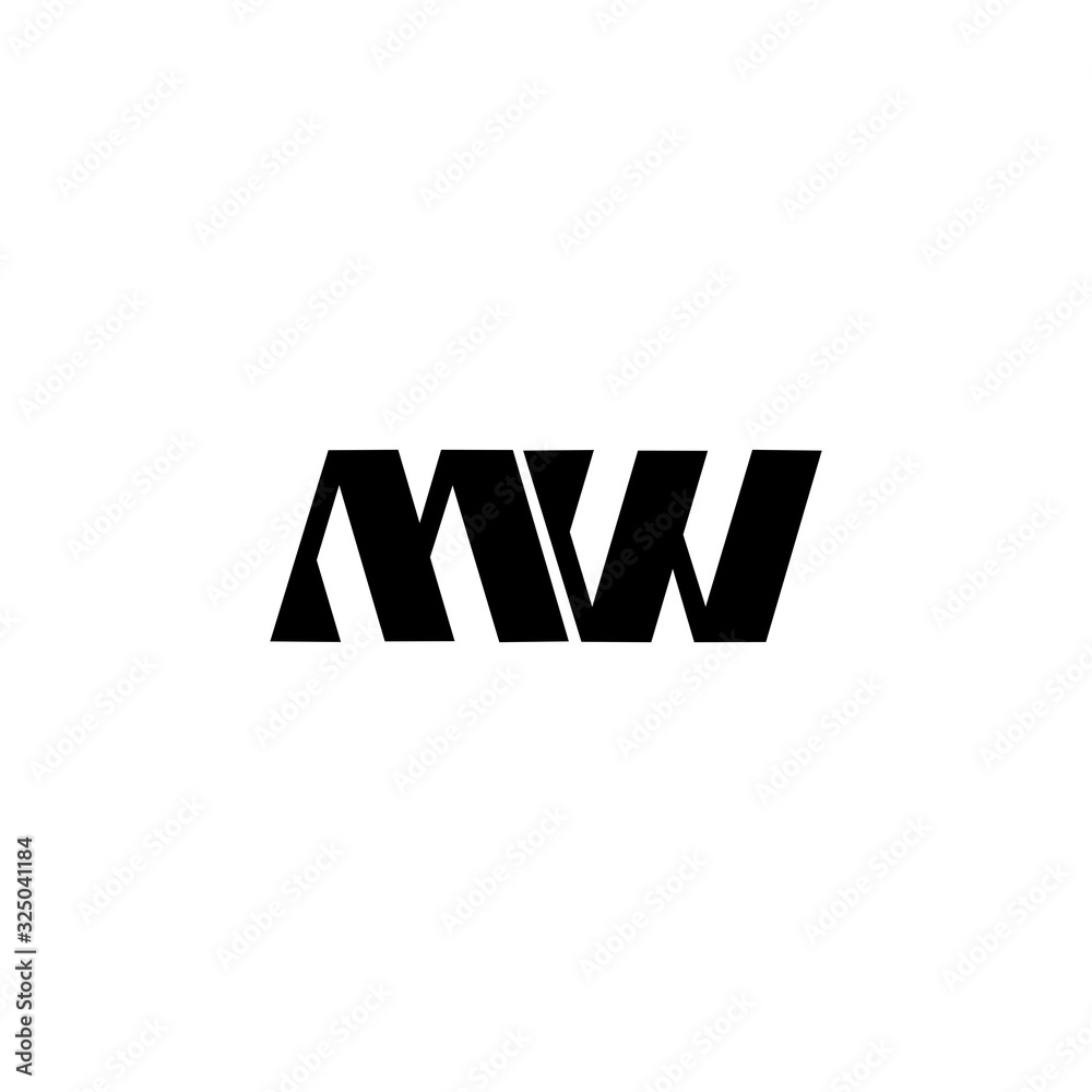 MW M W logo design template elements MW M W logo design template elements