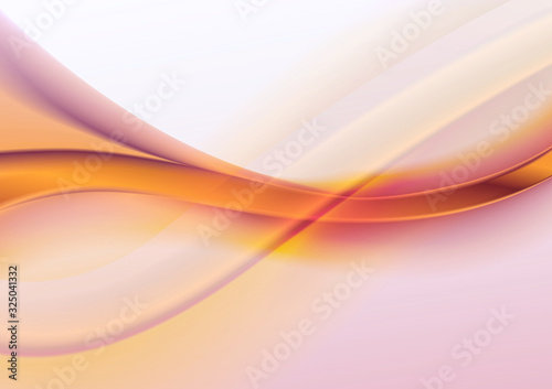 Abstract orange background, elegant wavy illustration © Cobalt