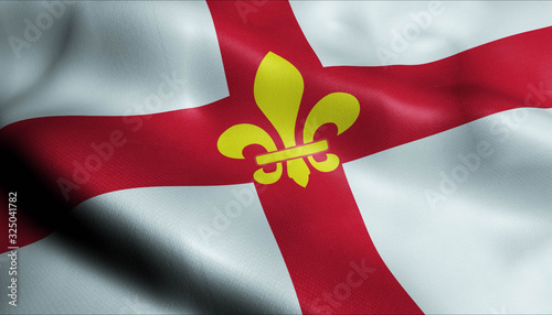 3D Waved United Kingdom City Flag of Lincoln