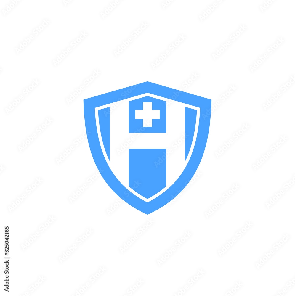 Logo concept health shield logo letter H Logo concept health shield logo letter H