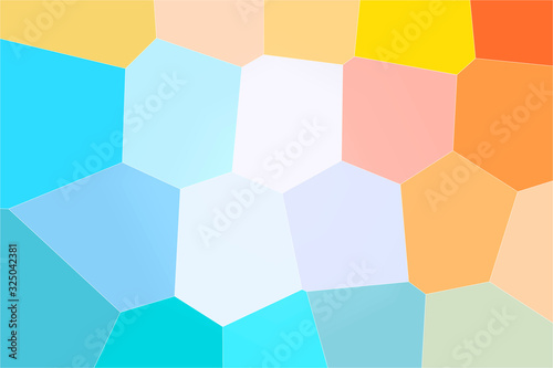 Nice abstract illustration of red, blue and yellow bright Gigant hexagon. Stunning background for your work.