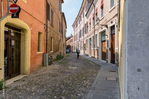 A tourist walk through the beautiful city of Ferrara. Ferrara  Italy  5 7 2018