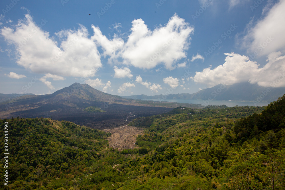 landscape with mountains and clouds