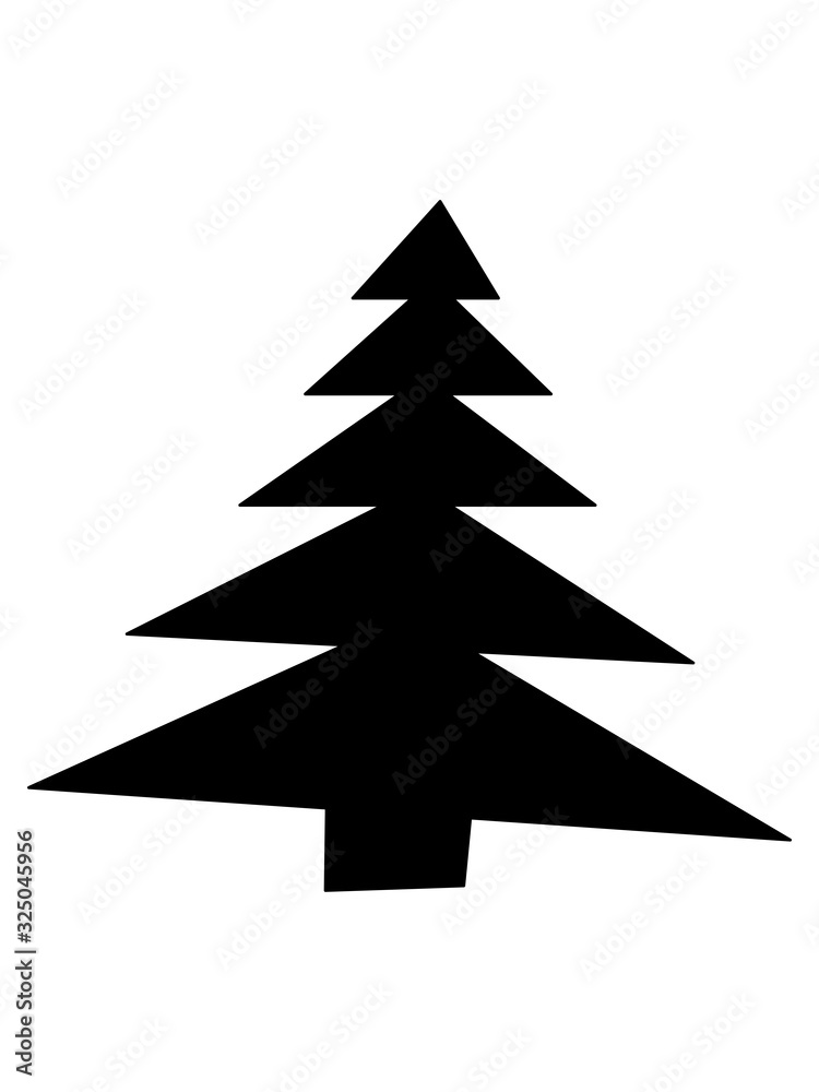 Single hand drawn new year fir tree. Doodle illustration for patterns, winter greeting cards, posters, stickers and seasonal desing. Vector stock illustration.