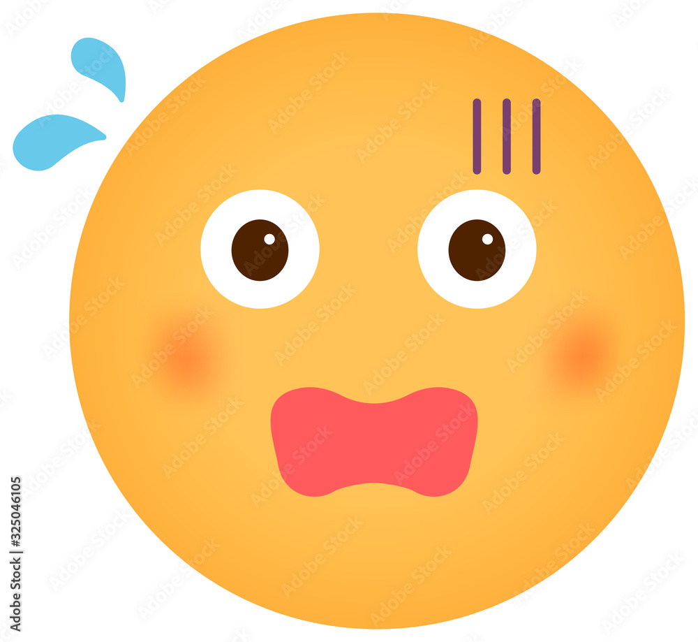 Cartoon face emoticon vector illustration / upset, impatience Cartoon face emoticon vector illustration / upset, impatience