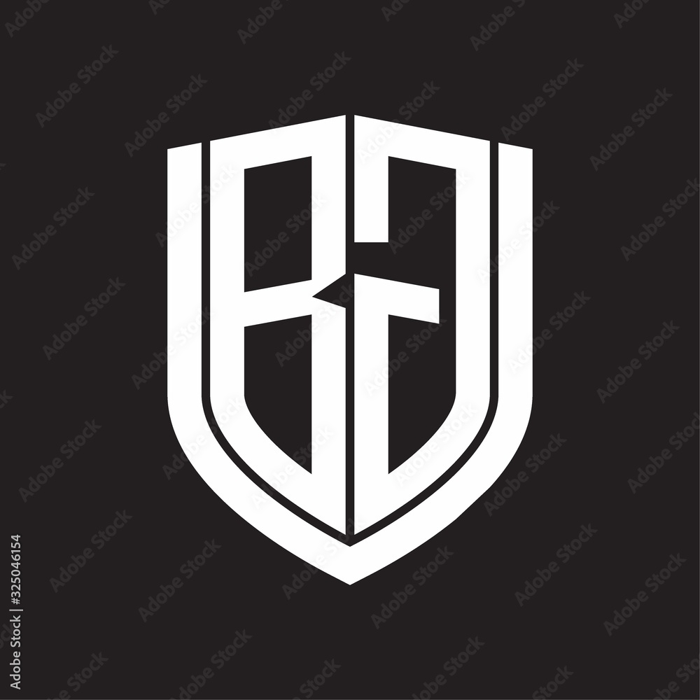 BG Logo monogram with emblem shield design isolated on black background BG Logo monogram with emblem shield design isolated on black background