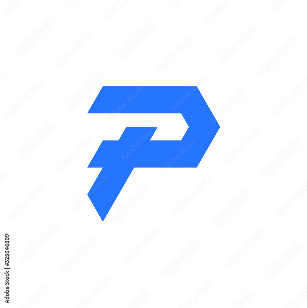 Letter P technology icon vector illustration