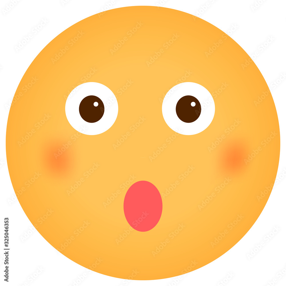 Cartoon face emoticon vector illustration / surprised Cartoon face emoticon vector illustration / surprised