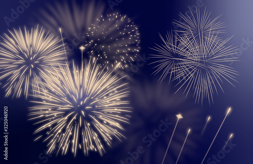 fireworks in a blue colored sky at silvester