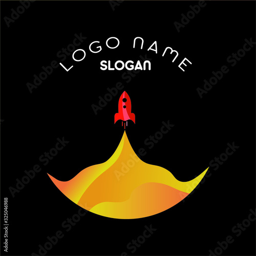 Abstract Rocket logo template - VECTOR