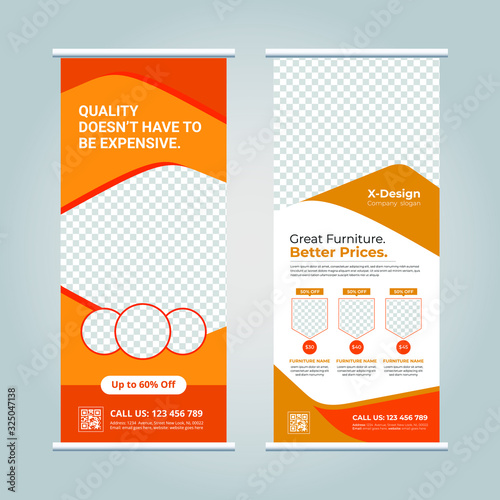 Furniture roll up banner design template
