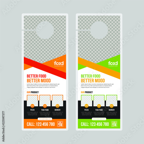 Restaurant Door hanger design template