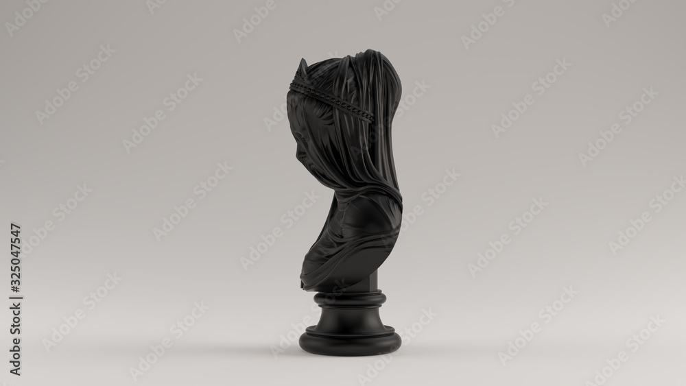 Black Woman Bust Sculpture with Drapery Left View 3d illustration 3d render Black Woman Bust Sculpture with Drapery Left View 3d illustration 3d render