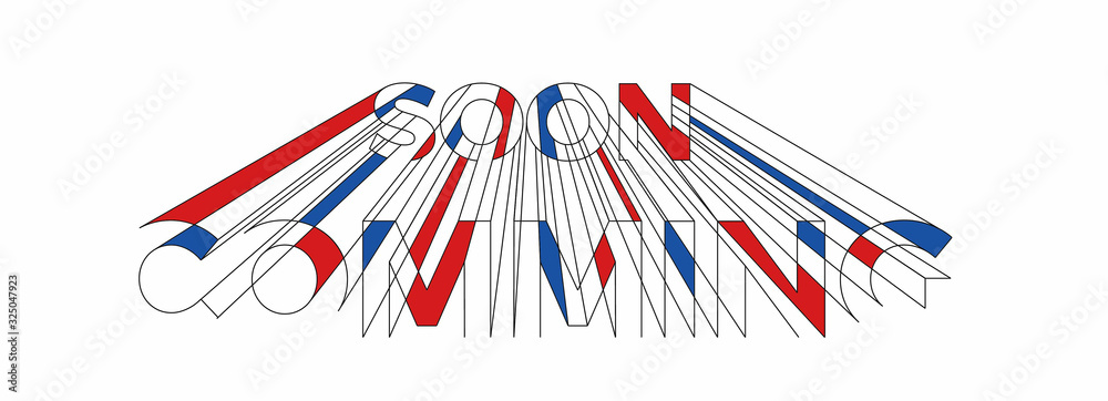 Fototapeta premium Opning soon Calligraphic 3d Style Text Vector illustration Design.