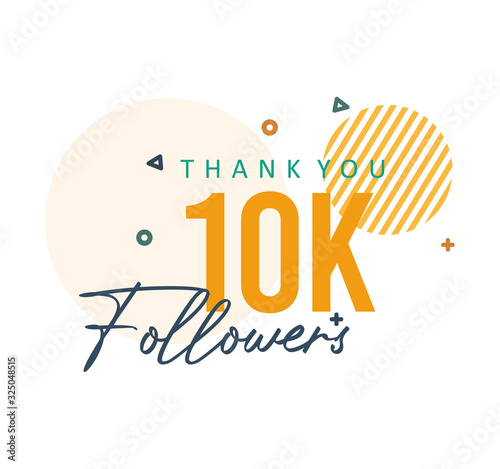 Set of numbers for Thanks followers design 10K