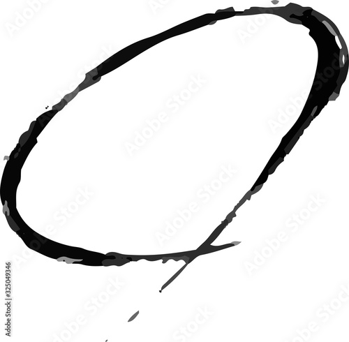 Variation of handwritten brush circle