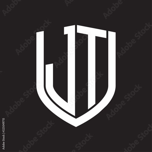 Free Download JT Logo monogram with emblem shield design isolated on black background - GFXLoad