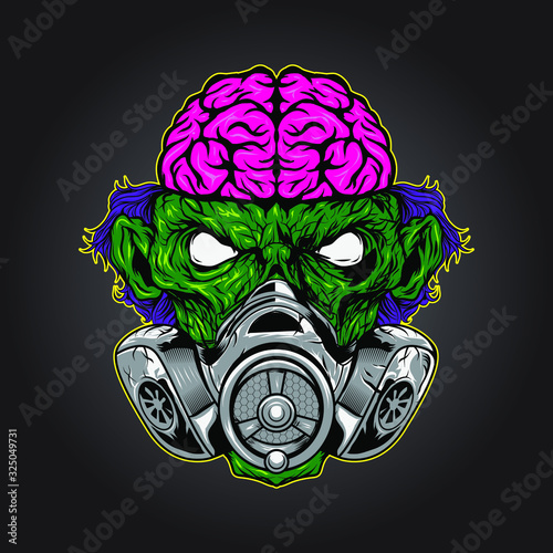 angry zombie in mask