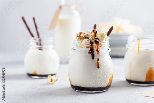 Smoothie with milk and caramel