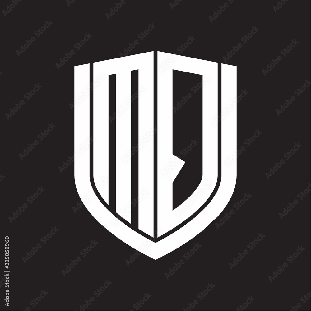 MQ Logo monogram with emblem shield design isolated on black background MQ Logo monogram with emblem shield design isolated on black background