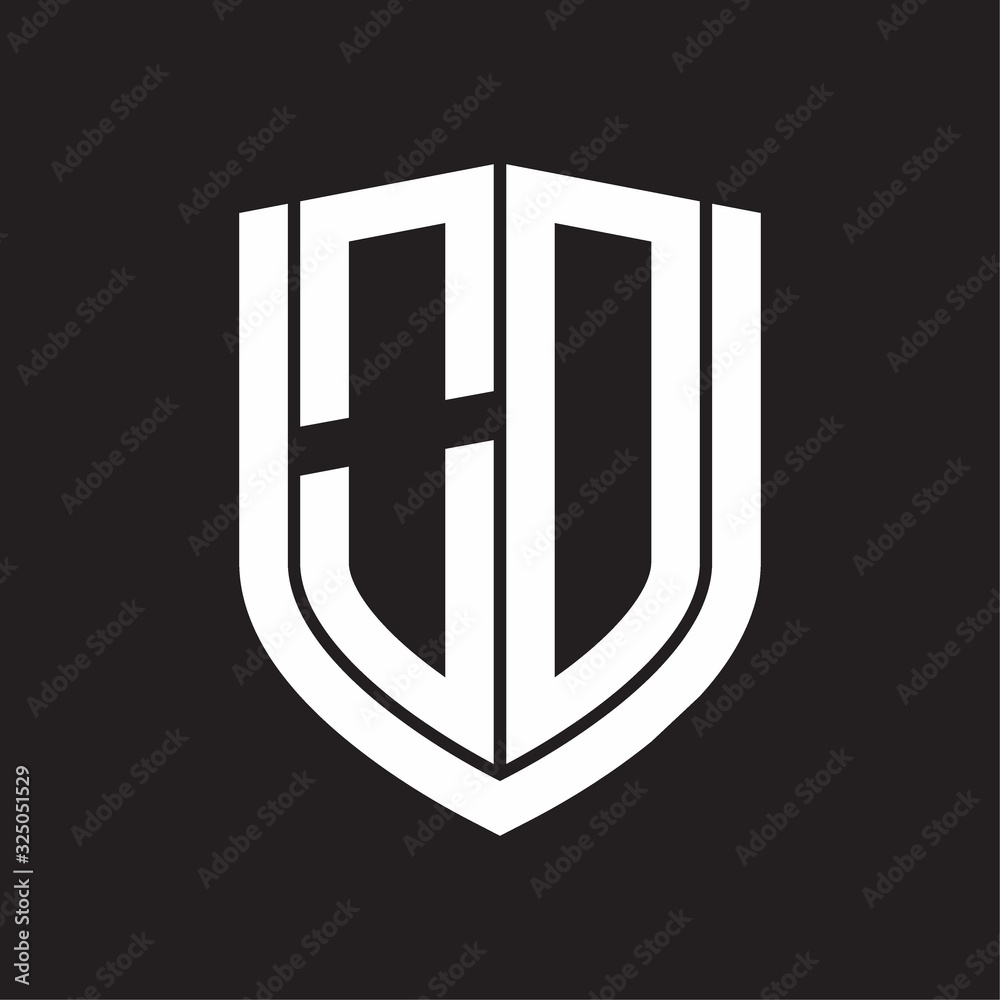 OD Logo monogram with emblem shield design isolated on black background OD Logo monogram with emblem shield design isolated on black background