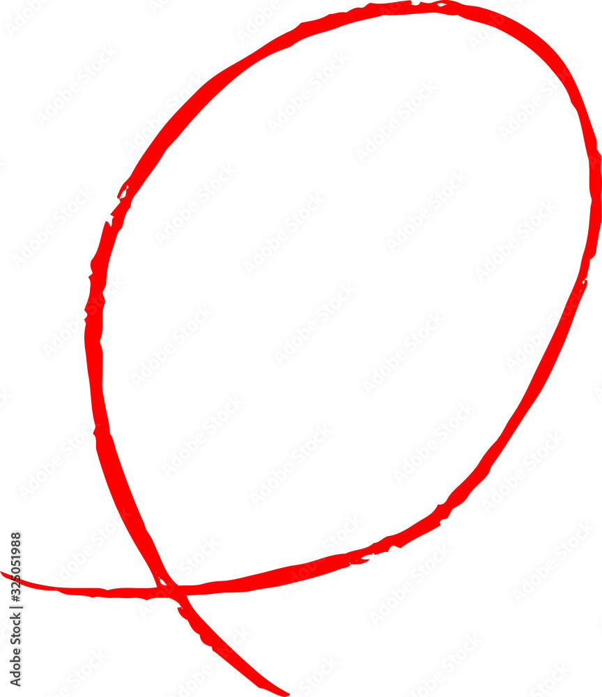 Variations of Red thin circles for handwritten scoring Variations of Red thin circles for handwritten scoring