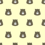 seamless pattern cute black and white bear with pastel colors