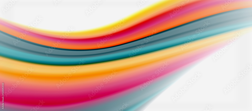 Wave lines abstract background, smooth silk design with rainbow style colors. Liquid fluid color waves. Vector Illustration Wave lines abstract background, smooth silk design with rainbow style colors. Liquid fluid color waves. Vector Illustration