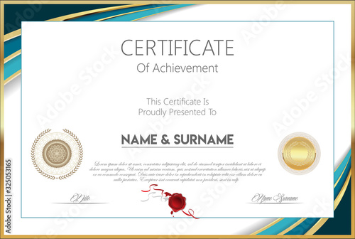 Certificate or diploma modern design template