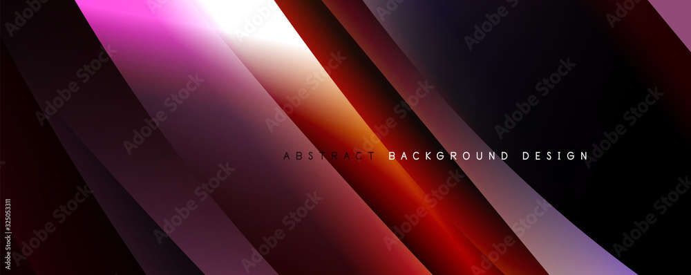 Wave liquid style lines with shadows and light on gradient background