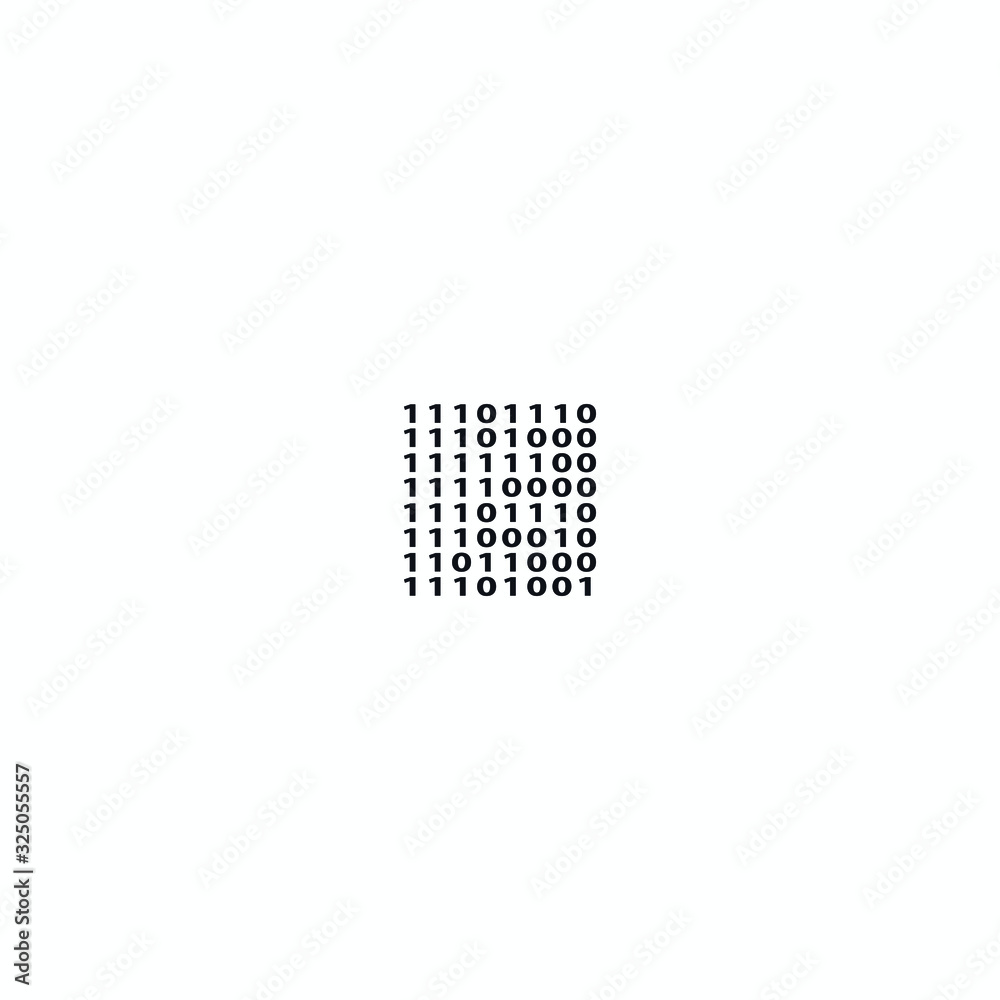 Binary code icon on white background. One zero matrix. Binary code concept. Binary code icon on white background. One zero matrix. Binary code concept.
