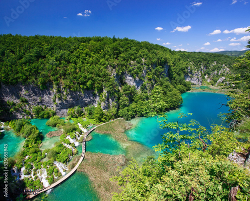Plitvice Lakes national park in Croatia beautiful Landscape photo