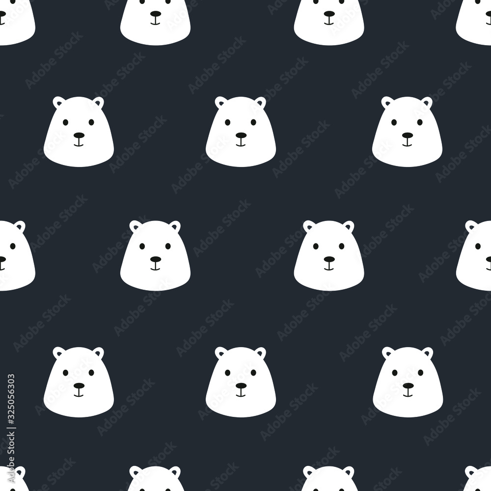 seamless pattern cute black and white bear with pastel colors seamless pattern cute black and white bear with pastel colors