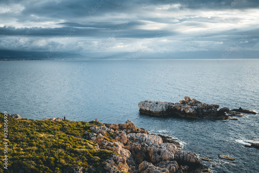 Fantastic view of calm sea. Location cape Milazzo, Sicily, region of Italy, Europe.