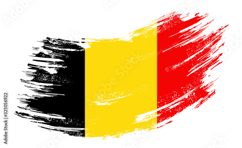 Belgian flag grunge brush background. Vector illustration.
