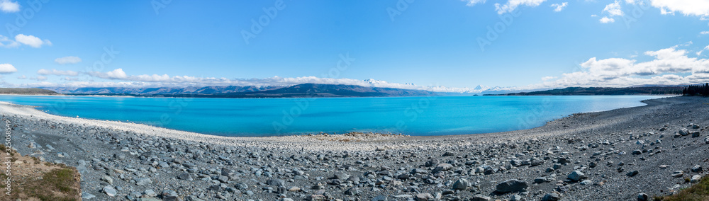 Lake Pukaki turquoise lake Southern Alps New Zealand