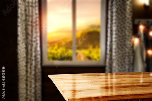 desk of free space and spring window background  © magdal3na