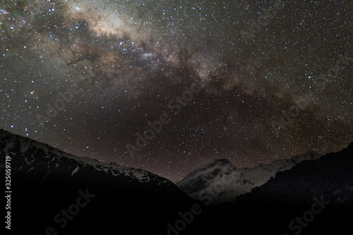 Milkyway nightsky mountains New Zealand