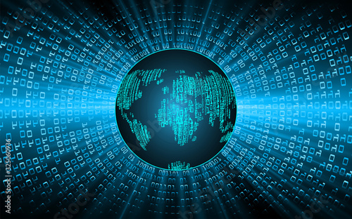Blue world cyber circuit future technology concept background