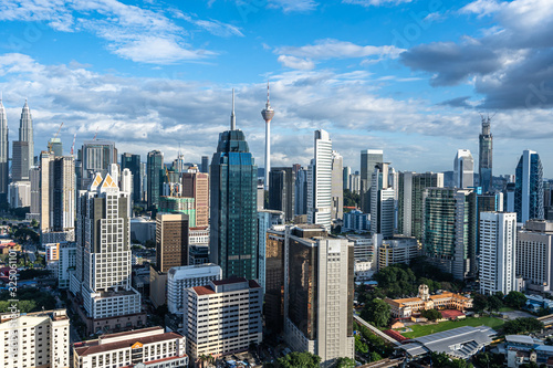 Photography panoramic city skyline in kuala lumpur