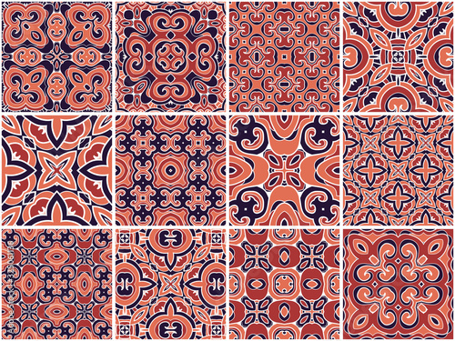 Traditional ornate portuguese decorative tiles azulejos.