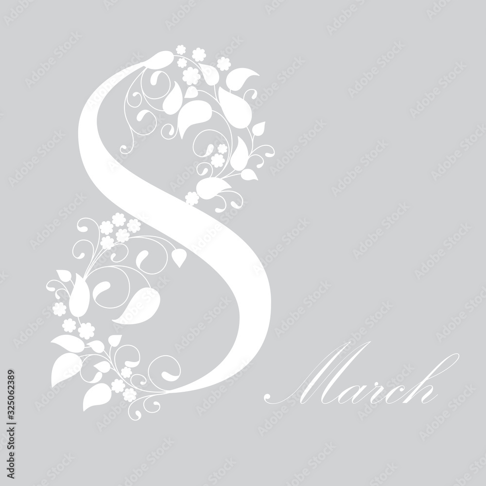 Obraz premium 8 March, International Women's Day, greeting card. Vector illustration. 