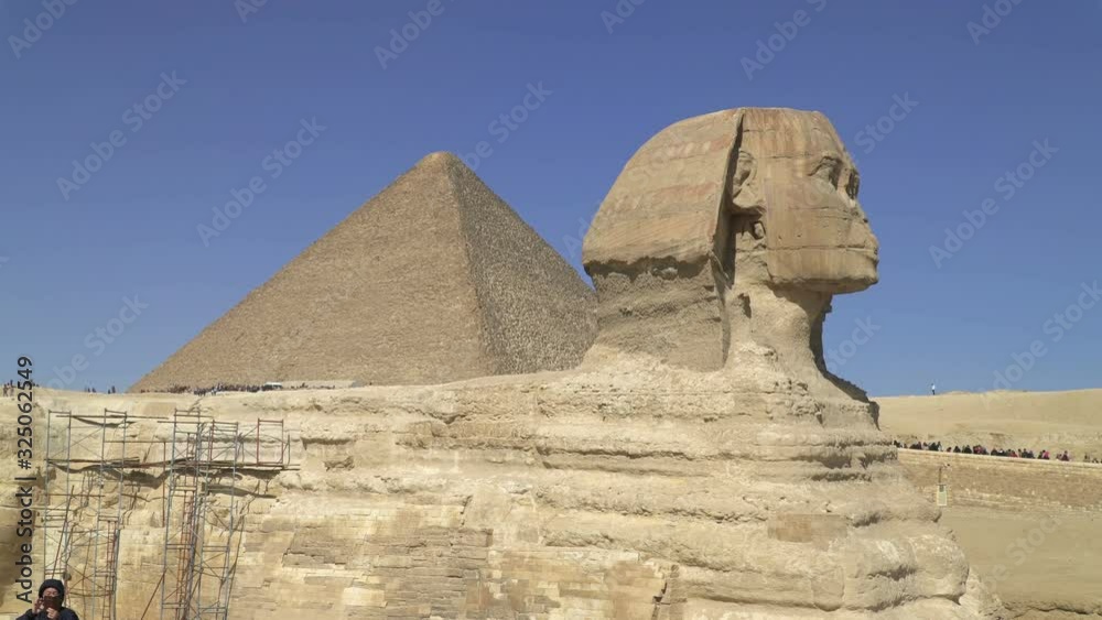 The Great Sphinx of Giza and the Great Pyramid of Giza also known as the Pyramid of Khufu (Cheops), Giza Plateau, Cairo, Egypt The Great Sphinx of Giza and the Great Pyramid of Giza also known as the Pyramid of Khufu (Cheops), Giza Plateau, Cairo, Egypt