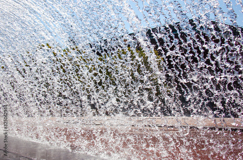 Waterfall Of The Water Gardens (Jardins da Agua), Lisbon, Portugal photo