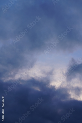 Cloudy evening and morning sky with blue, white deep and grey texture