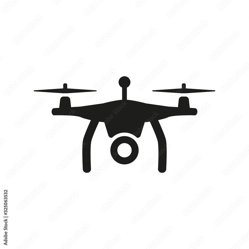 Drone icon on white background. Drone icon on white background.